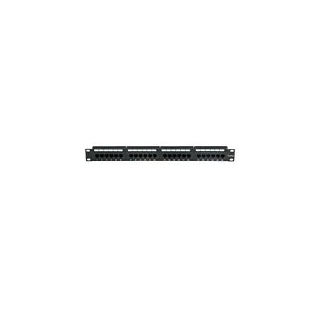 Cable Wholesale Rackmount 24 Port Cat6a Patch Panel, Horizontal, 110 Type, 568A & 568B Compatible, 1U 69BK-16024